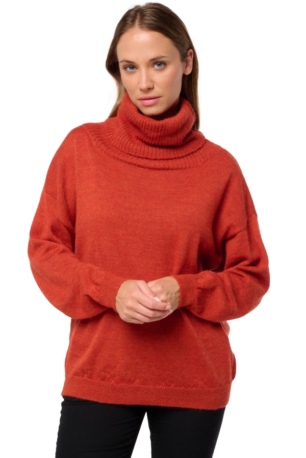 Baby Alpakawolle kaschmir pullover damen rollkragen tanis pumpkin l